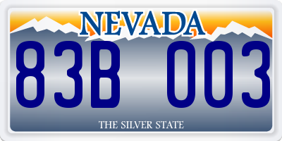 NV license plate 83B003