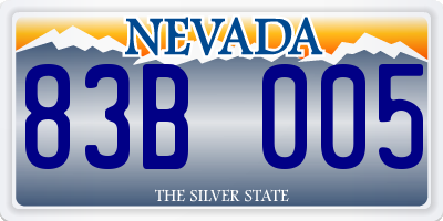 NV license plate 83B005