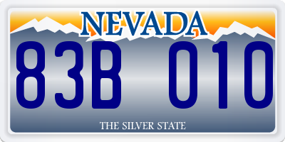 NV license plate 83B010
