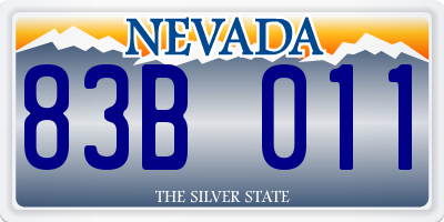 NV license plate 83B011
