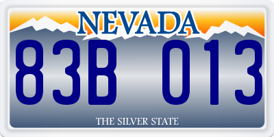 NV license plate 83B013