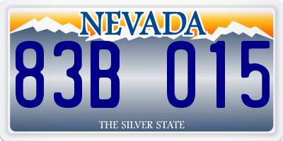NV license plate 83B015