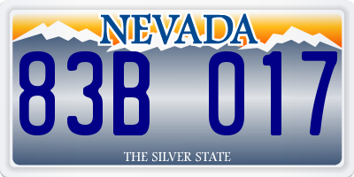 NV license plate 83B017