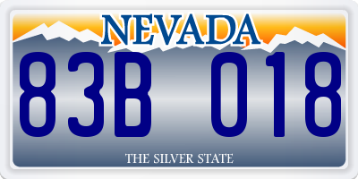 NV license plate 83B018