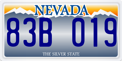 NV license plate 83B019