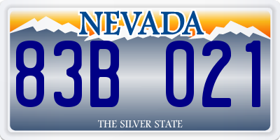 NV license plate 83B021