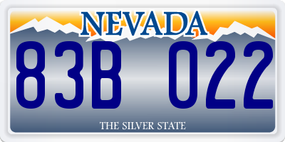 NV license plate 83B022