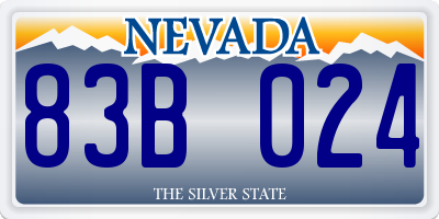 NV license plate 83B024