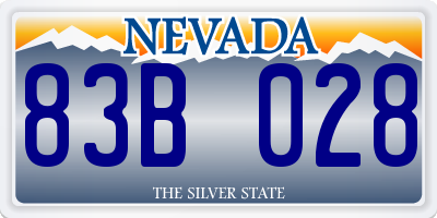 NV license plate 83B028