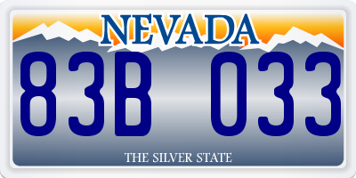 NV license plate 83B033