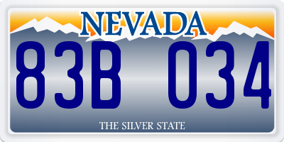 NV license plate 83B034