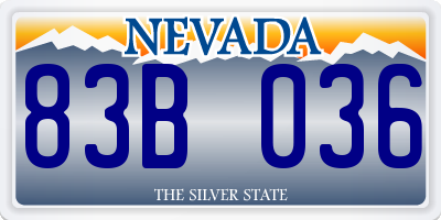 NV license plate 83B036