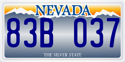 NV license plate 83B037