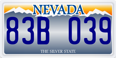 NV license plate 83B039