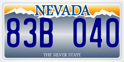 NV license plate 83B040