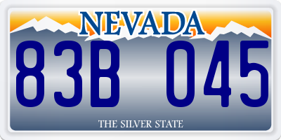 NV license plate 83B045