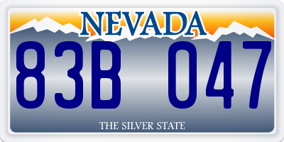 NV license plate 83B047