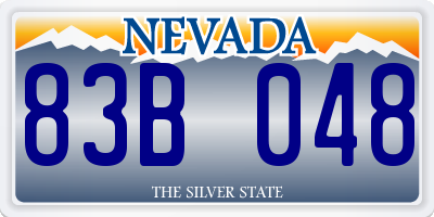 NV license plate 83B048