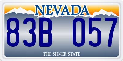 NV license plate 83B057