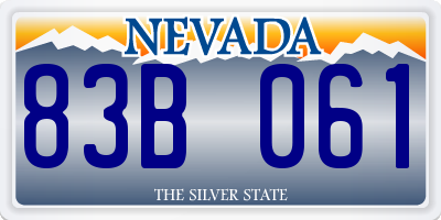 NV license plate 83B061