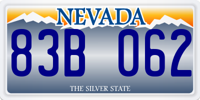 NV license plate 83B062