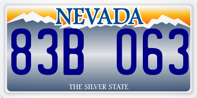 NV license plate 83B063