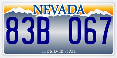 NV license plate 83B067