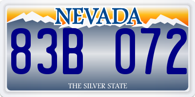 NV license plate 83B072