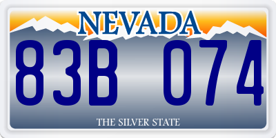 NV license plate 83B074