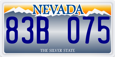 NV license plate 83B075