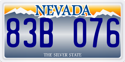 NV license plate 83B076