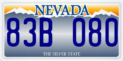 NV license plate 83B080