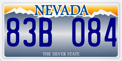 NV license plate 83B084