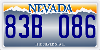 NV license plate 83B086