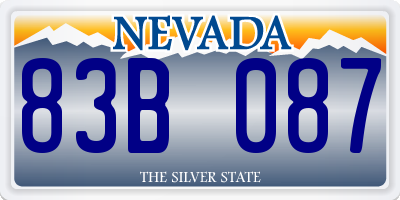 NV license plate 83B087