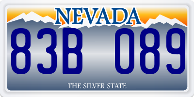 NV license plate 83B089