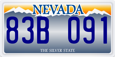 NV license plate 83B091