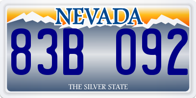 NV license plate 83B092