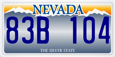 NV license plate 83B104