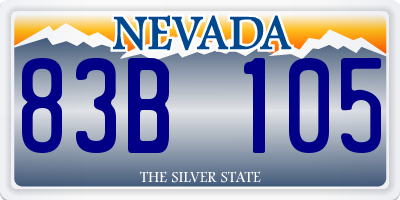 NV license plate 83B105