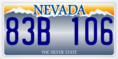 NV license plate 83B106