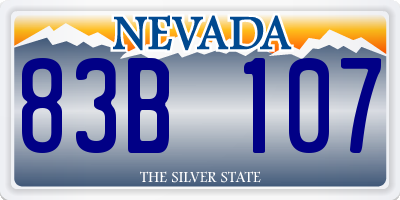 NV license plate 83B107