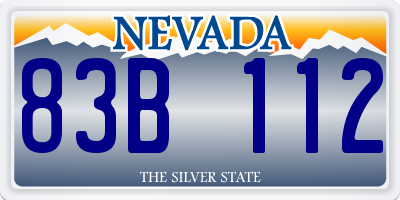 NV license plate 83B112