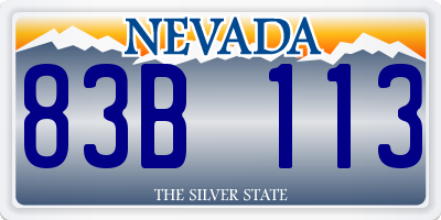 NV license plate 83B113