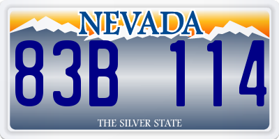 NV license plate 83B114