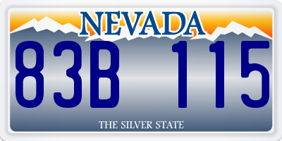 NV license plate 83B115