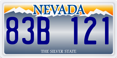 NV license plate 83B121