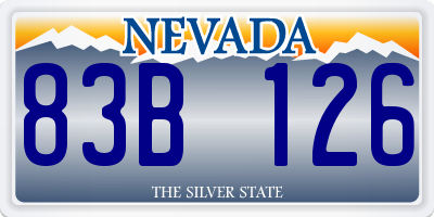 NV license plate 83B126
