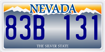 NV license plate 83B131