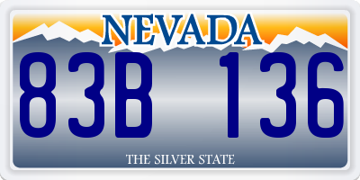 NV license plate 83B136